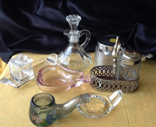 Vintage glas karaffe menage - karaffe,